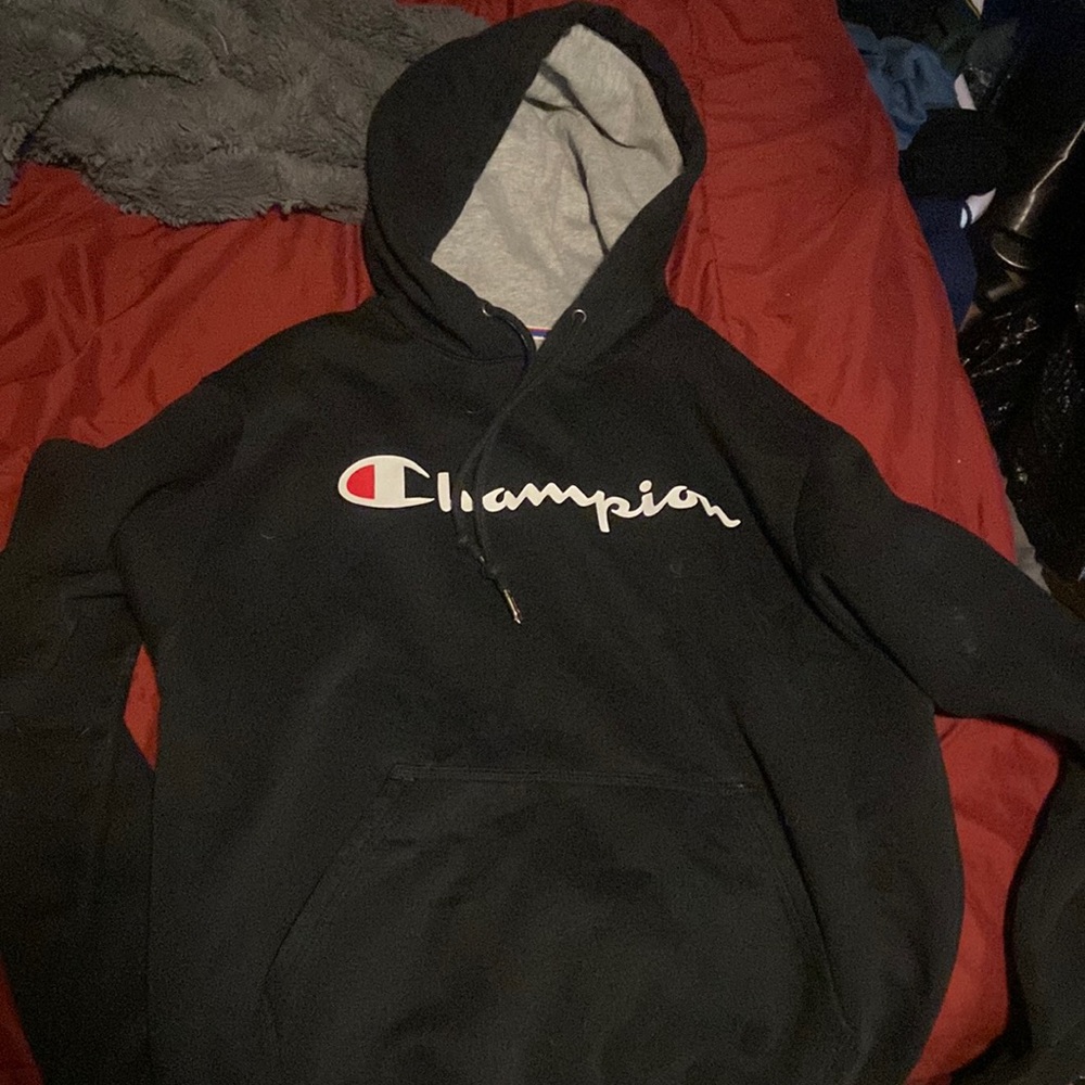 Black champion hoodie